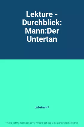 Couverture du produit · Lekture - Durchblick: Mann:Der Untertan