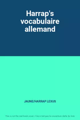 Couverture du produit · Harrap's vocabulaire allemand