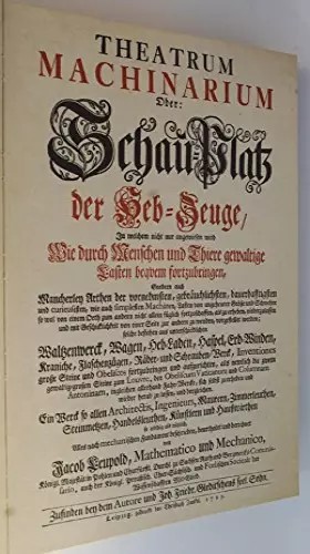 Couverture du produit · Theatrum Machinarium oder: Schau-Platz der Heb-Zeuge