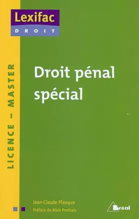 Couverture du produit · Droit pénal spécial : Licence-Master
