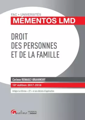 Couverture du produit · Droit des personnes et de la famille