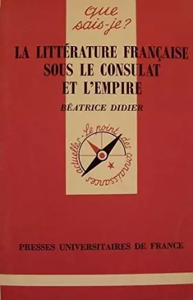 Couverture du produit · La littérature française sous le Consulat et l'Empire