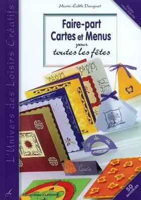 Couverture du produit · Faire-part, Cartes et Menus pour toutes les fêtes