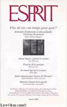 Couverture du produit · Revue Esprit n°1, janv.2003 : Fins de vie, un temps pour quoi ?