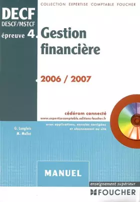 Couverture du produit · Gestion financière DECF épreuve n°4 : Manuel (1Cédérom)