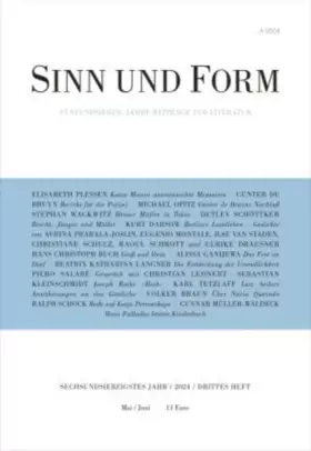 Couverture du produit · Sinn und Form 3/2024: Beiträge zur Literatur (Sinn und Form: Beiträge zur Literatur)