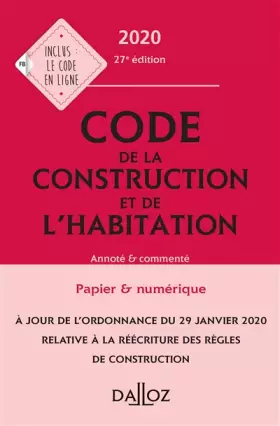 Couverture du produit · Code de la construction et de l'habitation: Annoté et commenté