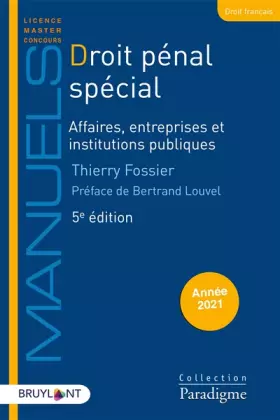 Couverture du produit · Droit pénal spécial: Affaires, entreprises et institutions publiques