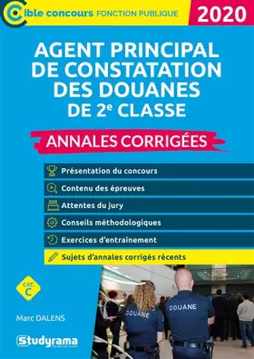 Couverture du produit · Agent principal de constatation des douanes de 2e classe Annales corrigées: Concours fonction publique 2020 sujets d'annales co