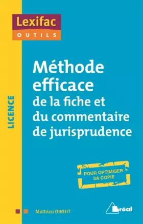 Couverture du produit · Méthode efficace de la fiche et du commentaire de jurisprudence