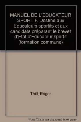 Couverture du produit · Manuel de l'éducateur sportif