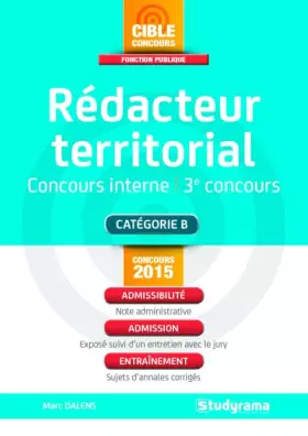 Couverture du produit · Rédacteur territorial, concours interne