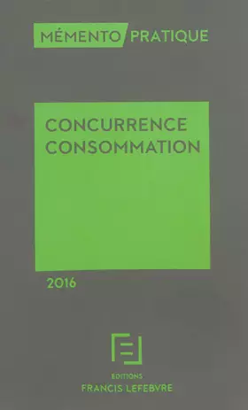 Couverture du produit · Memento concurrence consommation 2016