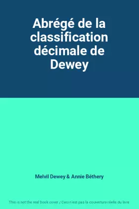 Couverture du produit · Abrégé de la classification décimale de Dewey