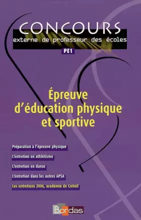 Couverture du produit · Epreuve d'éducation physique et sportive