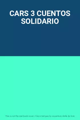 Couverture du produit · CARS 3 CUENTOS SOLIDARIO