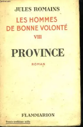 Couverture du produit · Les hommes de bonne volonté. viii. province