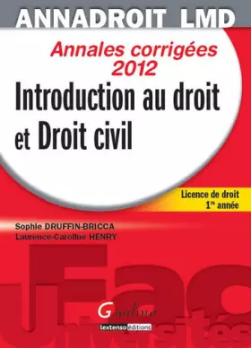 Couverture du produit · Anna droit 2012.Introduction au droit et droit civil,13ème édition