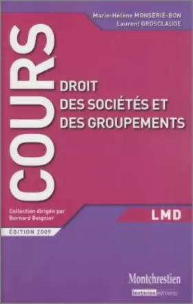 Couverture du produit · Droit des sociétés et des groupements