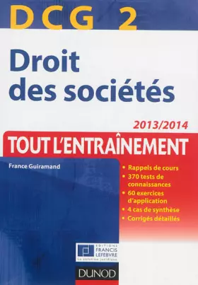 Couverture du produit · DCG 2 - Droit des sociétés 2013/2014 - 6e édition - Tout l'Entraînement