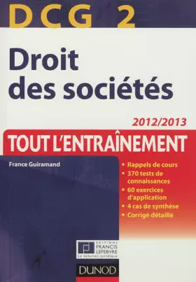 Couverture du produit · DCG 2 - Droit des sociétés - 2012/2013 - Tout l'Entraînement