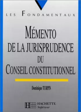 Couverture du produit · Mémento de la jurisprudence du conseil constitutionnel, numéro 95