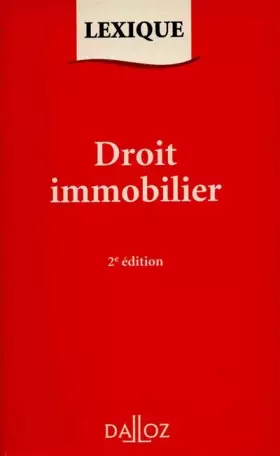 Couverture du produit · Lexique de droit immobilier