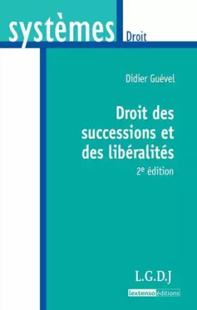Couverture du produit · Droit des successions et des libéralités