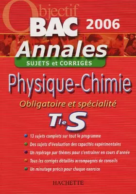Couverture du produit · Physique-Chimie Obligatoire et Spécialité Tle S : Sujets et corrigés