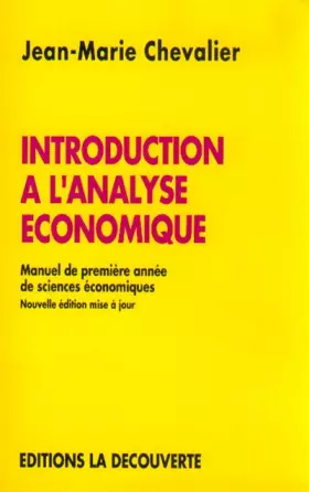 Couverture du produit · Introduction à l'analyse économique, troisième édition