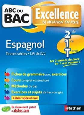 Couverture du produit · ABC du BAC Excellence Espagnol 2de.1re.Term