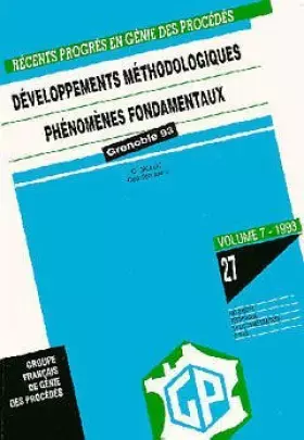 Couverture du produit · Développements méthodologiques, phénomènes fondamentaux