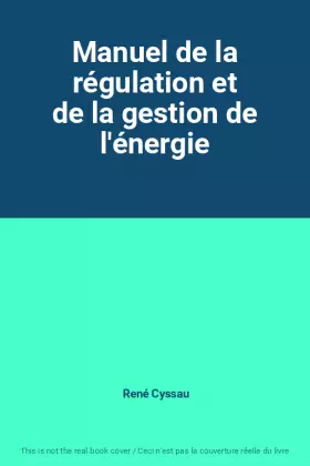 Couverture du produit · Manuel de la régulation et de la gestion de l'énergie