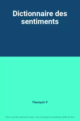 Couverture du produit · Dictionnaire des sentiments