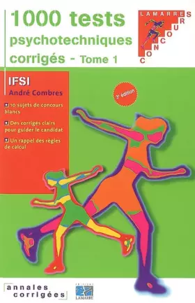 Couverture du produit · 1000 tests psychotechniques corrigés : Tome 1