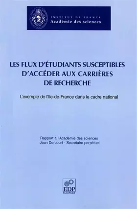 Couverture du produit · Les flux d'étudiants susceptibles d'accéder aux carrières de recherche : L'exemple de l'Ile-de-France dans le cadre national