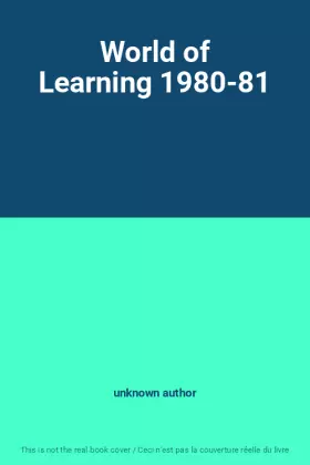 Couverture du produit · World of Learning 1980-81