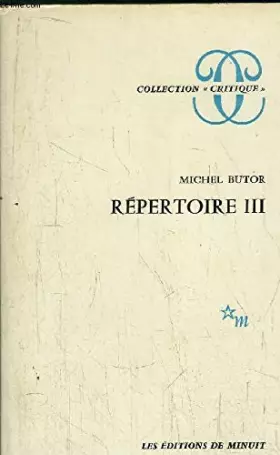 Couverture du produit · REPERTOIRE III - COLLECTION "CRITIQUE"