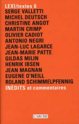 Couverture du produit · Lexi-textes : inédits et commentaires 6