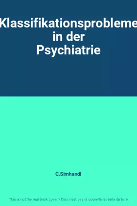 Couverture du produit · Klassifikationsprobleme in der Psychiatrie