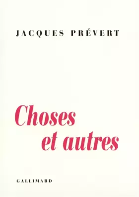 Couverture du produit · Choses et autres