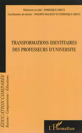 Couverture du produit · Transformations identitaires des professeurs d'université