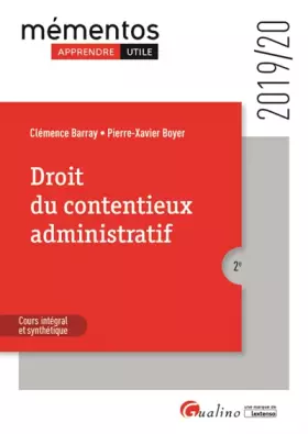 Couverture du produit · Droit du contentieux administratif (2019-2020)