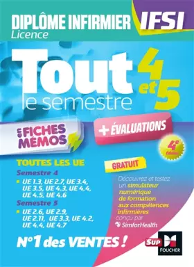 Couverture du produit · Tout le semestre 4 & 5 en fiches memos - DEI IFSI - Révision et entraînement