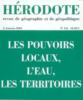 Couverture du produit · Hérodote, numéro 110 : Eau - Territoires - Pouvoirs locaux