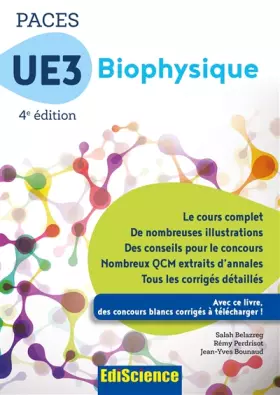 Couverture du produit · PACES UE3 Biophysique - 4e éd. - Manuel, cours + QCM corrigés: Manuel, cours + QCM corrigés
