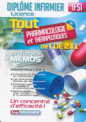 Couverture du produit · Tout sur Pharmacologie et Thérapeutiques de l'UE 2.11 en fiches mémos