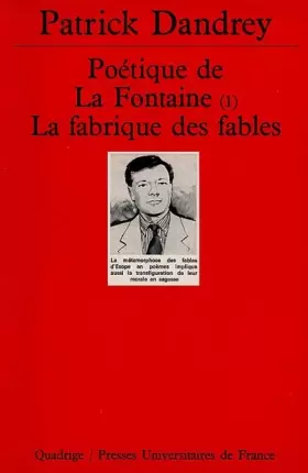 Couverture du produit · Poétique de La Fontaine, tome 1 : La Fabrique des "Fables"