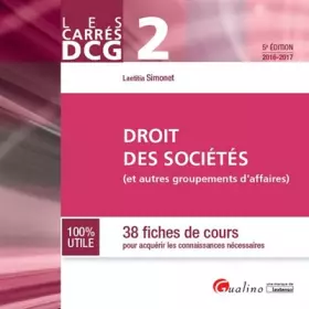 Couverture du produit · Carrés DCG 2 - Droit des sociétés 2016-2017, 5ème