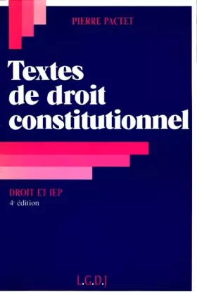 Couverture du produit · Textes de droit constitutionnel